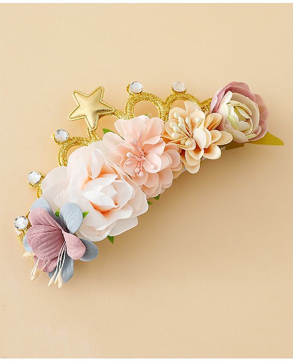 Babyhug Headbands With Floral Applique - Multicolor