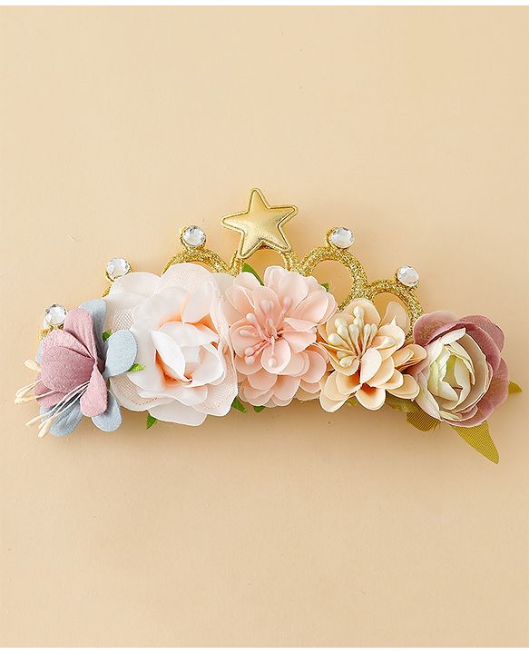 Babyhug Headbands With Floral Applique - Multicolor