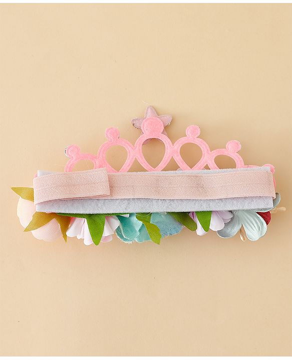 Babyhug Headbands With Floral Applique - Multicolor