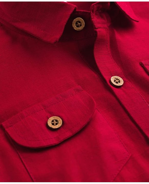 Babyhug Cotton Linen Woven Full Sleeves Solid Color Pathani Kurta Pajama Set - Maroon