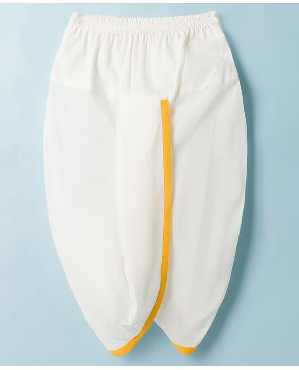 Babyhug 100% Cotton Dobby Woven Full Sleeves Kurta & Dhoti Set With Embroidery Detailing - Yellow