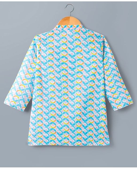 Babyhug Cotton Woven Full Sleeves Kurta Dhoti Set with Floral Print - Multicolor