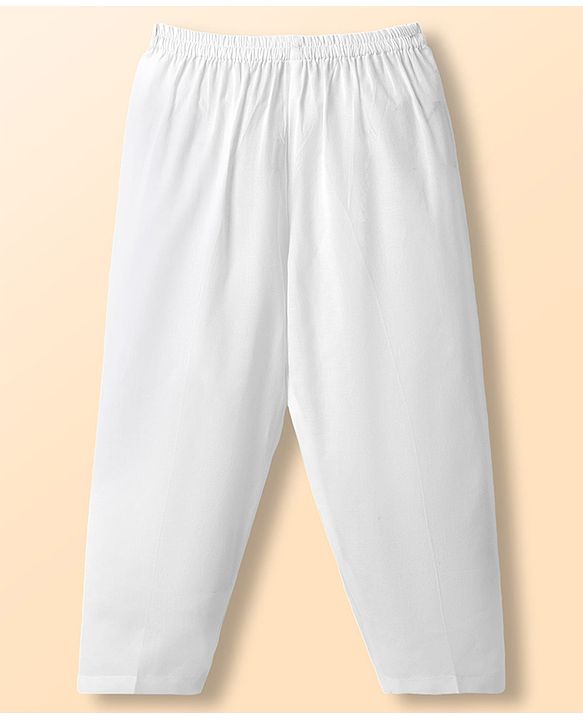 Babyhug Cambric Woven Full Sleeves Embroidered Kurta & Pyjama Set - White