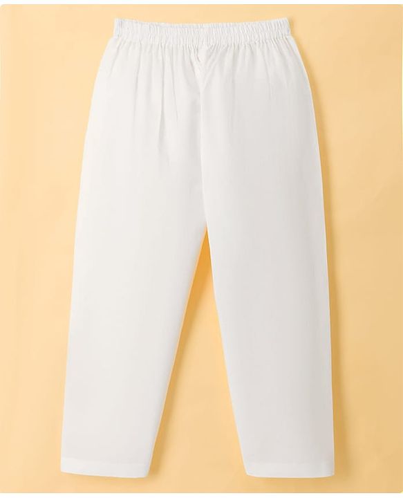 Babyhug Cambric Woven Full Sleeves Floral Printed Kurta Pyjama Set - White