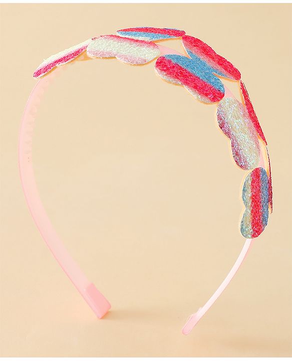 Pine Kids Free Size Hair Band With Butterfly Applique - Multicolour