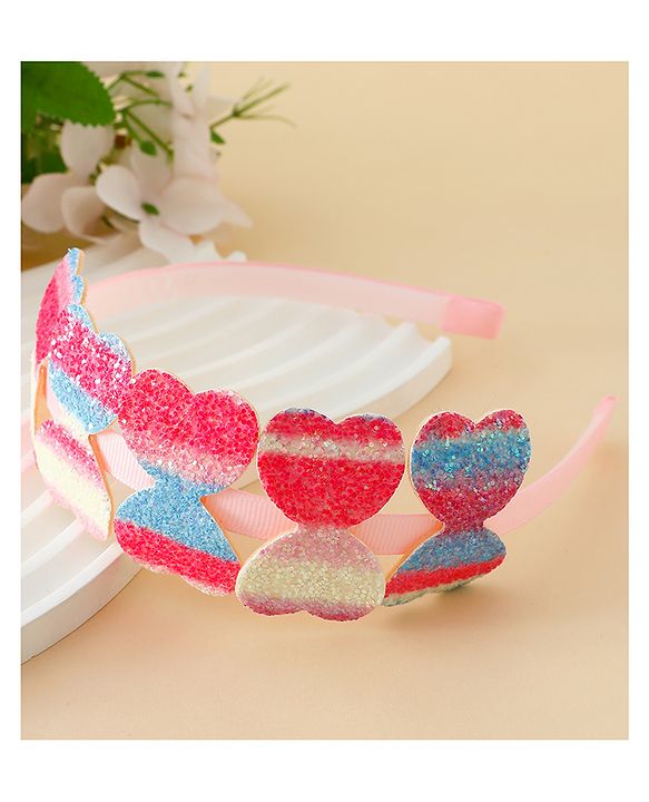 Pine Kids Free Size Hair Band With Butterfly Applique - Multicolour