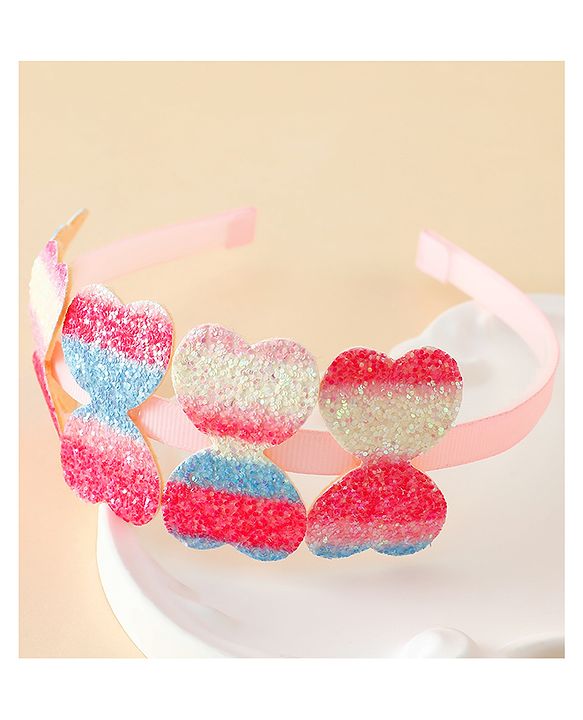 Pine Kids Free Size Hair Band With Butterfly Applique - Multicolour
