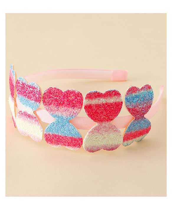 Pine Kids Free Size Hair Band With Butterfly Applique - Multicolour