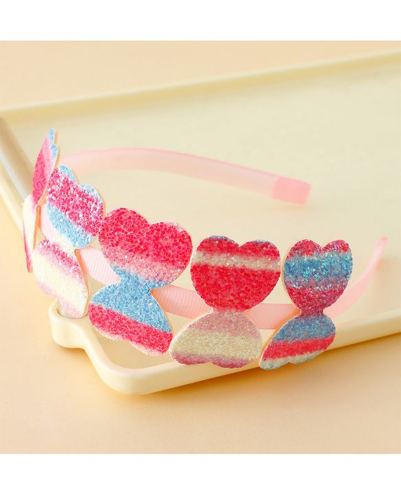 Pine Kids Free Size Hair Band With Butterfly Applique - Multicolour