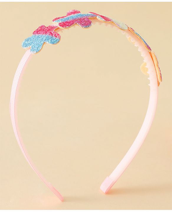 Pine Kids Free Size Hair Band With Floral Applique - Multicolour