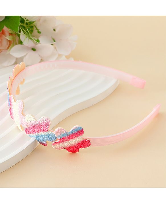 Pine Kids Free Size Hair Band With Floral Applique - Multicolour