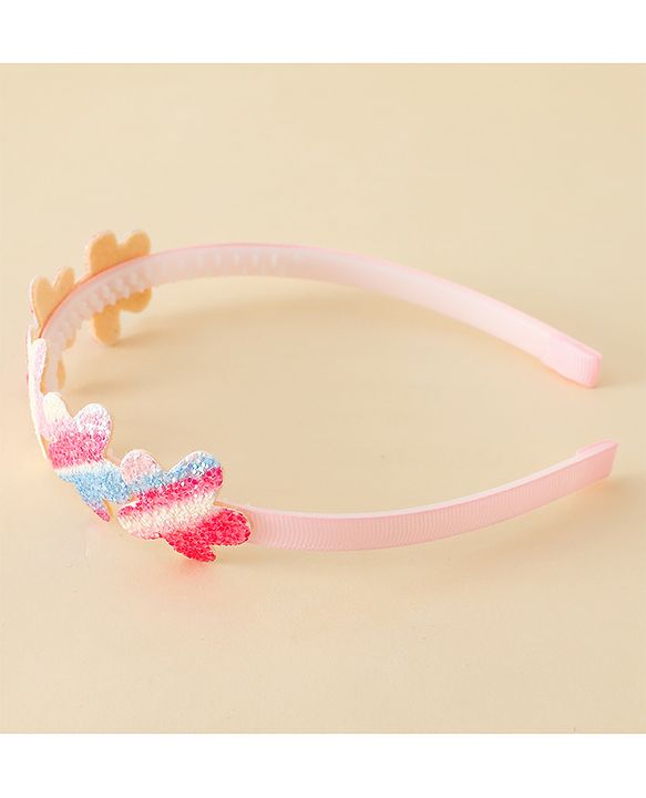 Pine Kids Free Size Hair Band With Floral Applique - Multicolour