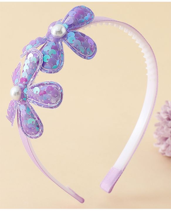 Babyhug Free Size Hair Bands with Floral Applique - Fuchsia