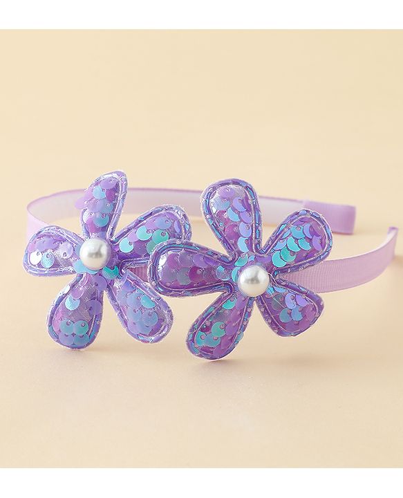 Babyhug Free Size Hair Bands with Floral Applique - Fuchsia