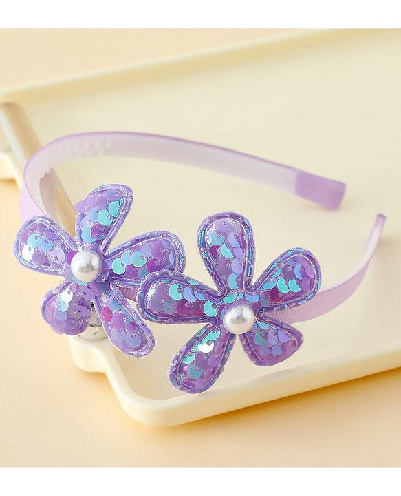 Babyhug Free Size Hair Bands with Floral Applique - Fuchsia