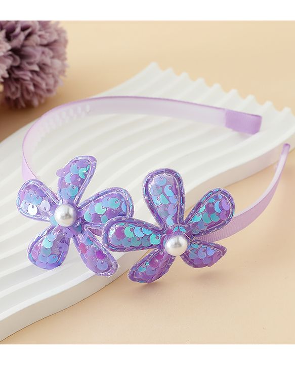 Babyhug Free Size Hair Bands with Floral Applique - Fuchsia