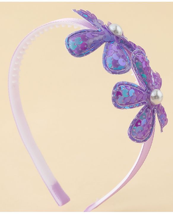 Babyhug Free Size Hair Bands with Floral Applique - Fuchsia