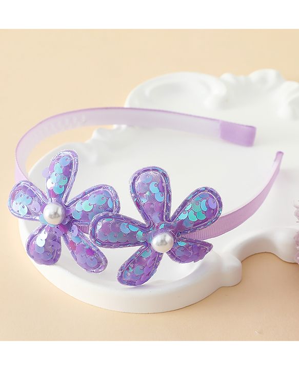 Babyhug Free Size Hair Bands with Floral Applique - Fuchsia