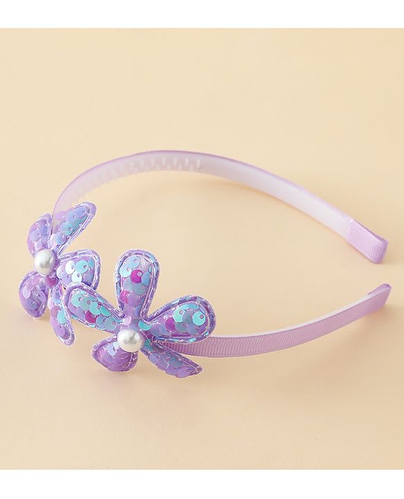 Babyhug Free Size Hair Bands with Floral Applique - Fuchsia