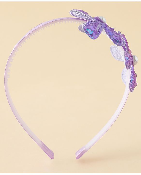 Babyhug Free Size Hair Bands with Floral Applique - Fuchsia
