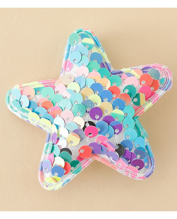 Babyhug Free Size Sequin Star Hair Clips Pack Of 2 - Pink.