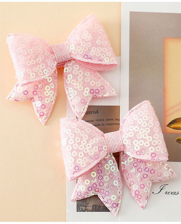Pine Kids Free Size Bow & Butterfly Clips Pack of 2 - Pink.