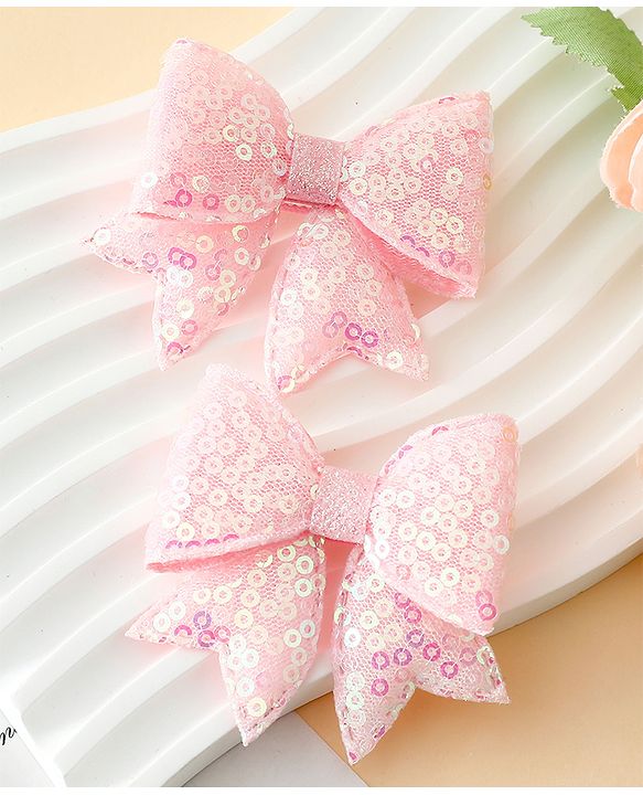 Pine Kids Free Size Bow & Butterfly Clips Pack of 2 - Pink.