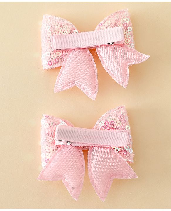 Pine Kids Free Size Bow & Butterfly Clips Pack of 2 - Pink.