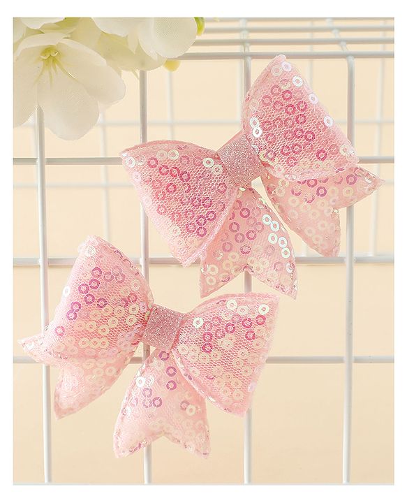 Pine Kids Free Size Bow & Butterfly Clips Pack of 2 - Pink.
