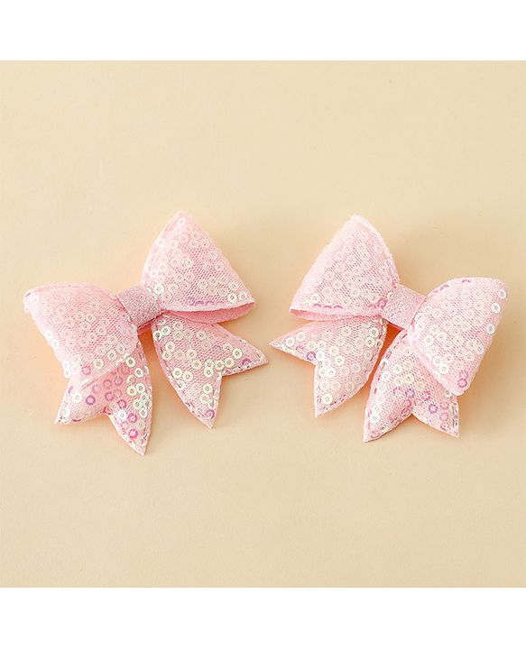 Pine Kids Free Size Bow & Butterfly Clips Pack of 2 - Pink.