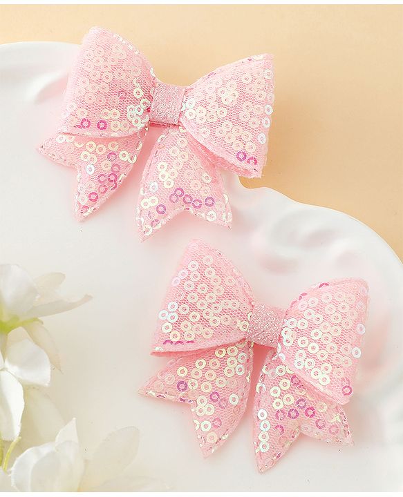 Pine Kids Free Size Bow & Butterfly Clips Pack of 2 - Pink.
