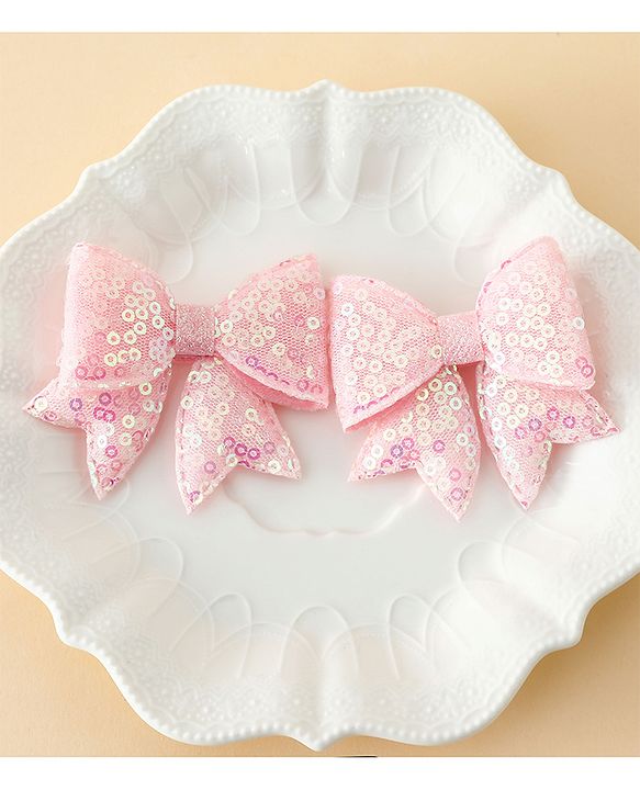 Pine Kids Free Size Bow & Butterfly Clips Pack of 2 - Pink.