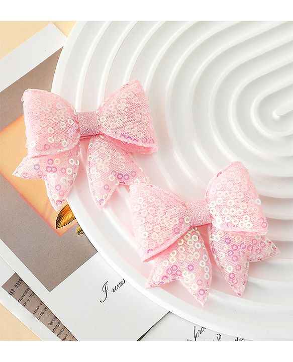 Pine Kids Free Size Bow & Butterfly Clips Pack of 2 - Pink.