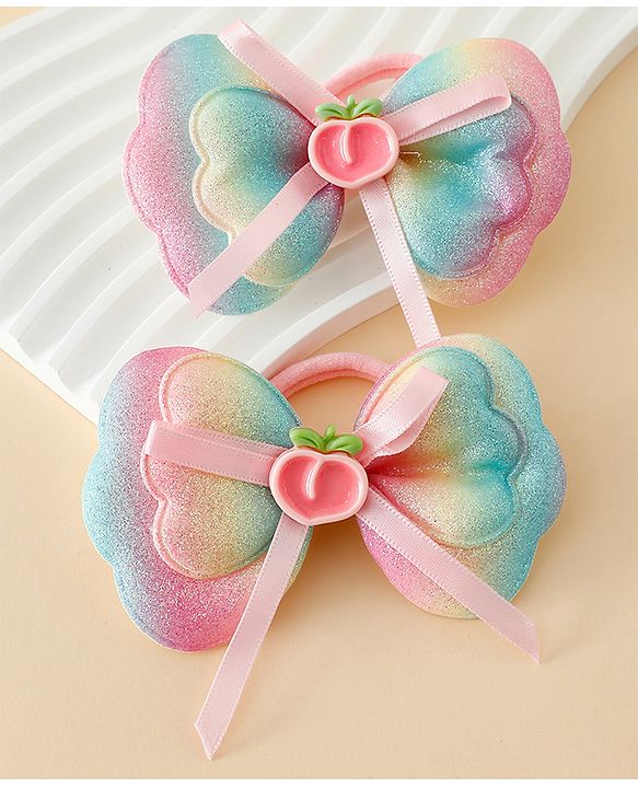 Babyhug Free Size Bow Hair Rubber Band Pack of 2 - Multicolor