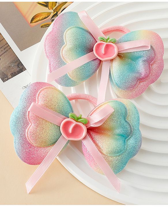 Babyhug Free Size Bow Hair Rubber Band Pack of 2 - Multicolor