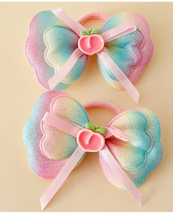 Babyhug Free Size Bow Hair Rubber Band Pack of 2 - Multicolor