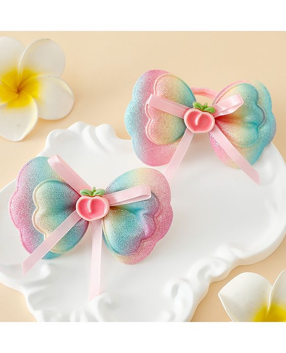 Babyhug Free Size Bow Hair Rubber Band Pack of 2 - Multicolor