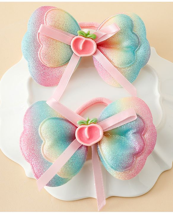 Babyhug Free Size Bow Hair Rubber Band Pack of 2 - Multicolor