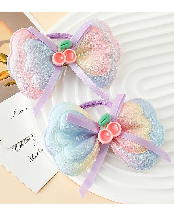 Babyhug Free Size Bow & Butterfly Hair Band Pack of 2 - Multicolor