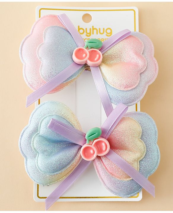 Babyhug Free Size Bow & Butterfly Hair Band Pack of 2 - Multicolor