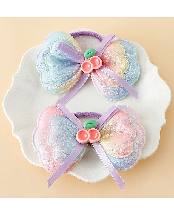 Babyhug Free Size Bow & Butterfly Hair Band Pack of 2 - Multicolor