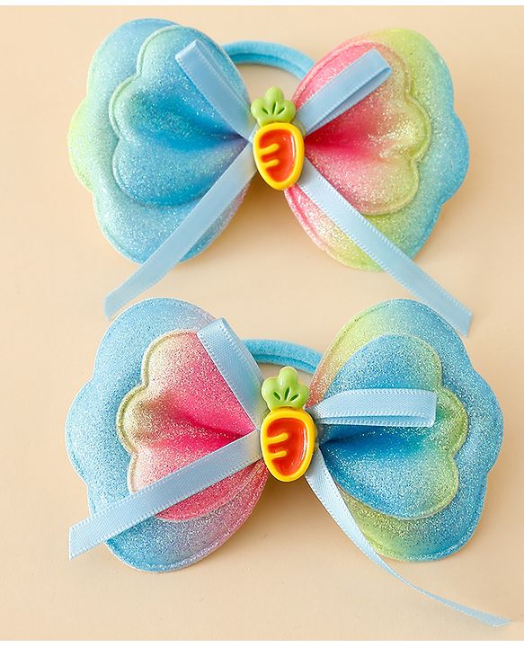 Babyhug Free Size Bow Hair Rubber Band Pack of 2- Multicolor