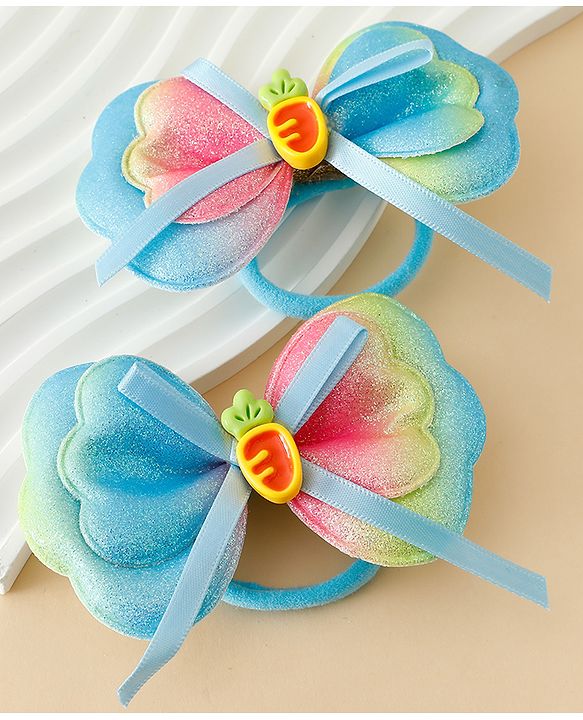 Babyhug Free Size Bow Hair Rubber Band Pack of 2- Multicolor