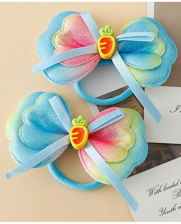 Babyhug Free Size Bow Hair Rubber Band Pack of 2- Multicolor