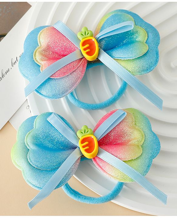 Babyhug Free Size Bow Hair Rubber Band Pack of 2- Multicolor