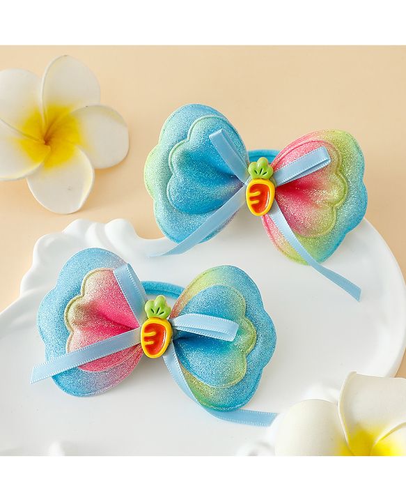 Babyhug Free Size Bow Hair Rubber Band Pack of 2- Multicolor