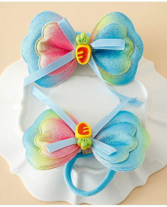 Babyhug Free Size Bow Hair Rubber Band Pack of 2- Multicolor
