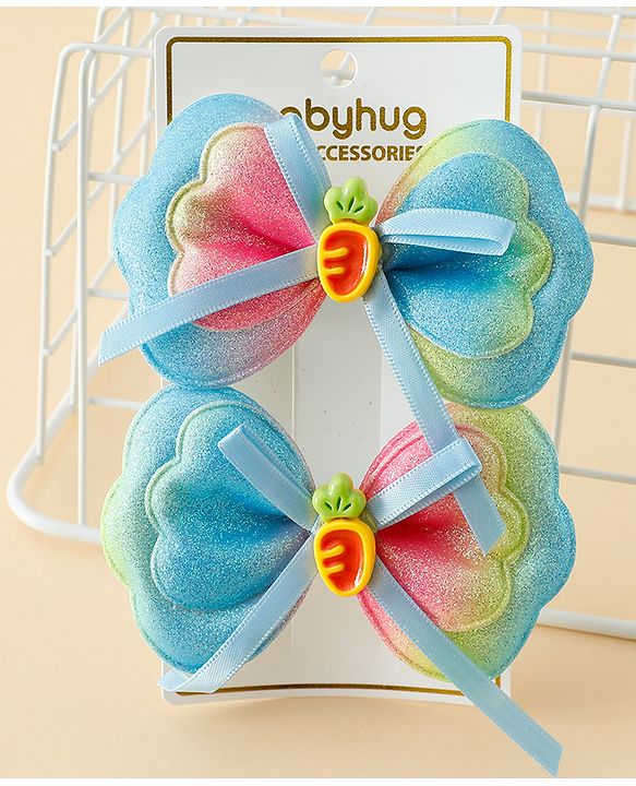 Babyhug Free Size Bow Hair Rubber Band Pack of 2- Multicolor