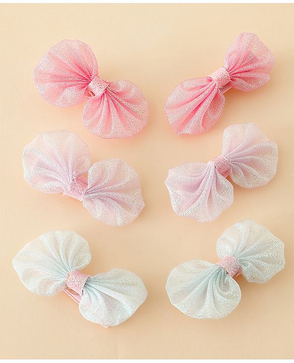 Babyhug Free Size Bow & Butterfly Clips - Multicolor