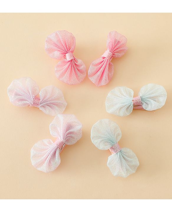 Babyhug Free Size Bow & Butterfly Clips - Multicolor